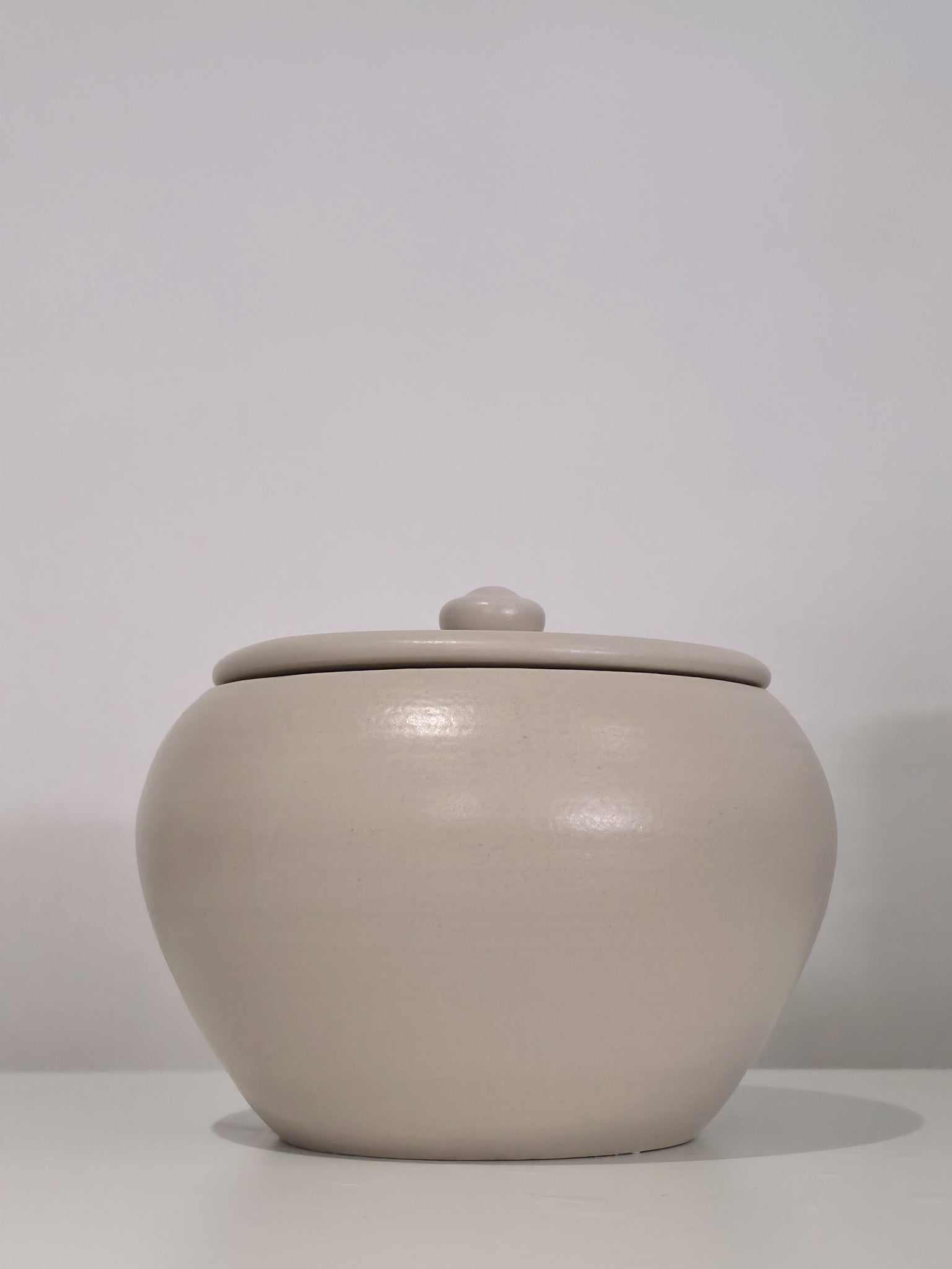 Common Genetics, a wide lidded jar, back view