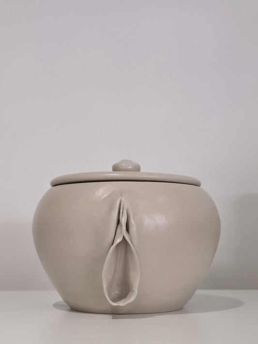 Common Genetics, a wide lidded jar, front view