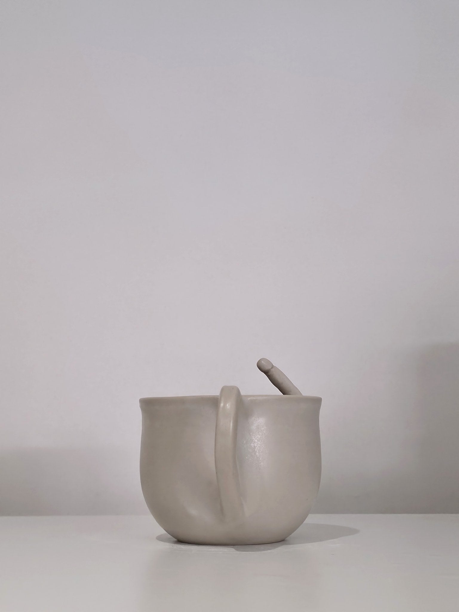The Penis Cup, handmade ceramic cup, side view 4
