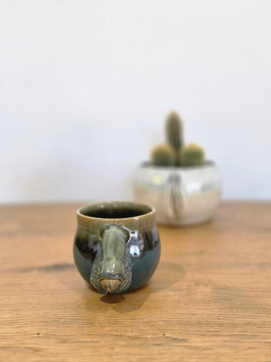 Nicholas Coffee Dick, front, the sculpt to the front